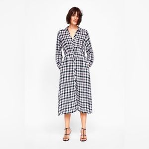 Zara Plaid Shirt Dress